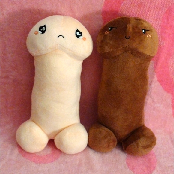 Penis Pals Accessories - Peni$ Pal Plushie Set - Chocolate (Happy Face) & Vanilla (Sad Face)